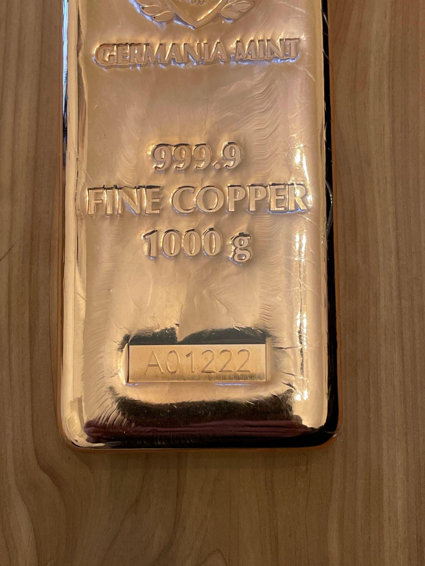 1000 g Fine Copper Bar, Germania Mint - Image 3 of 5