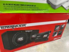 Terminator 12" dual subwoofer and amplifier bass system, and more