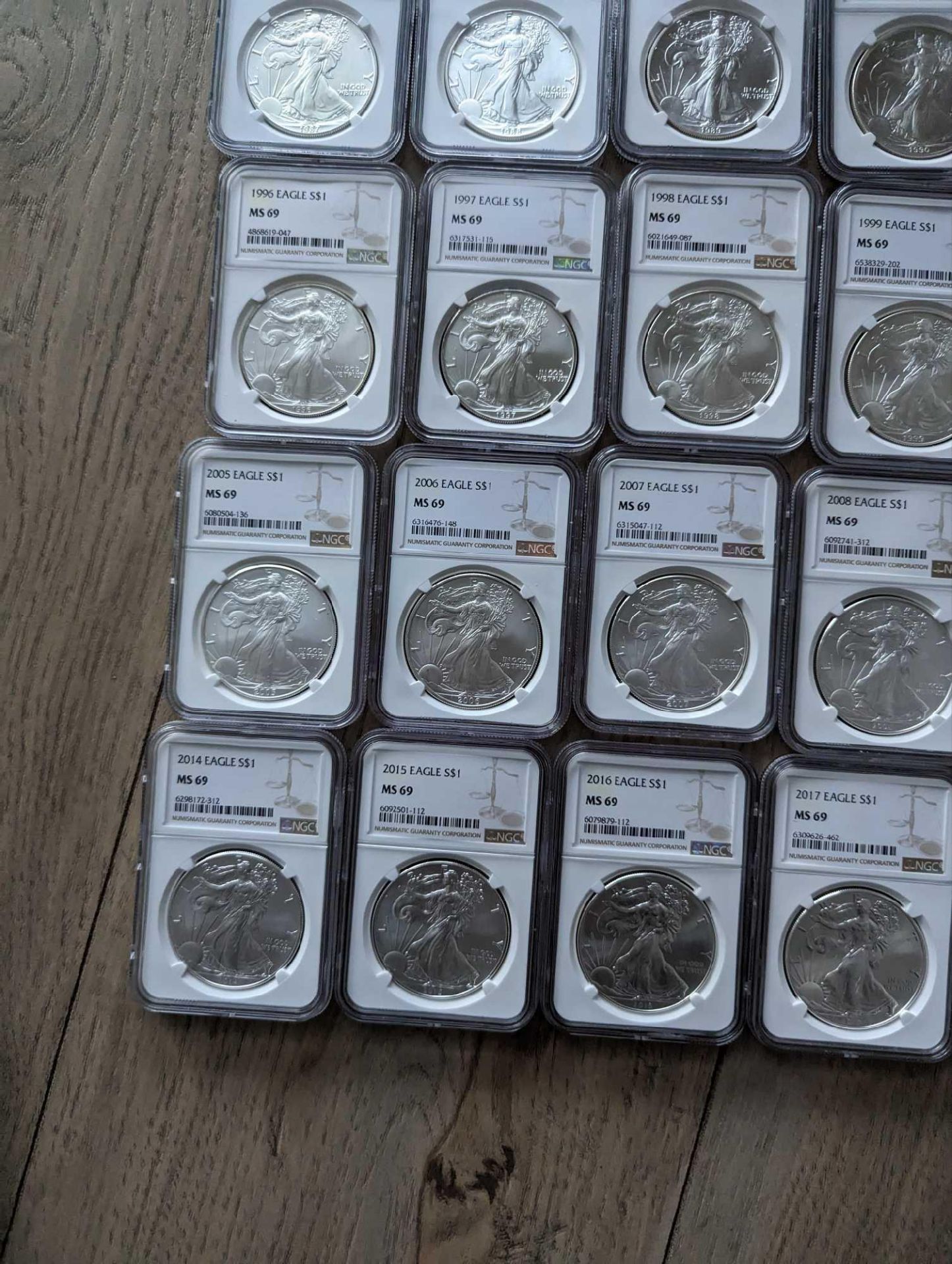 1986 to 2022. complete silver eagle PCGS set in boxes (37 eagles in sequential order) - Image 17 of 22