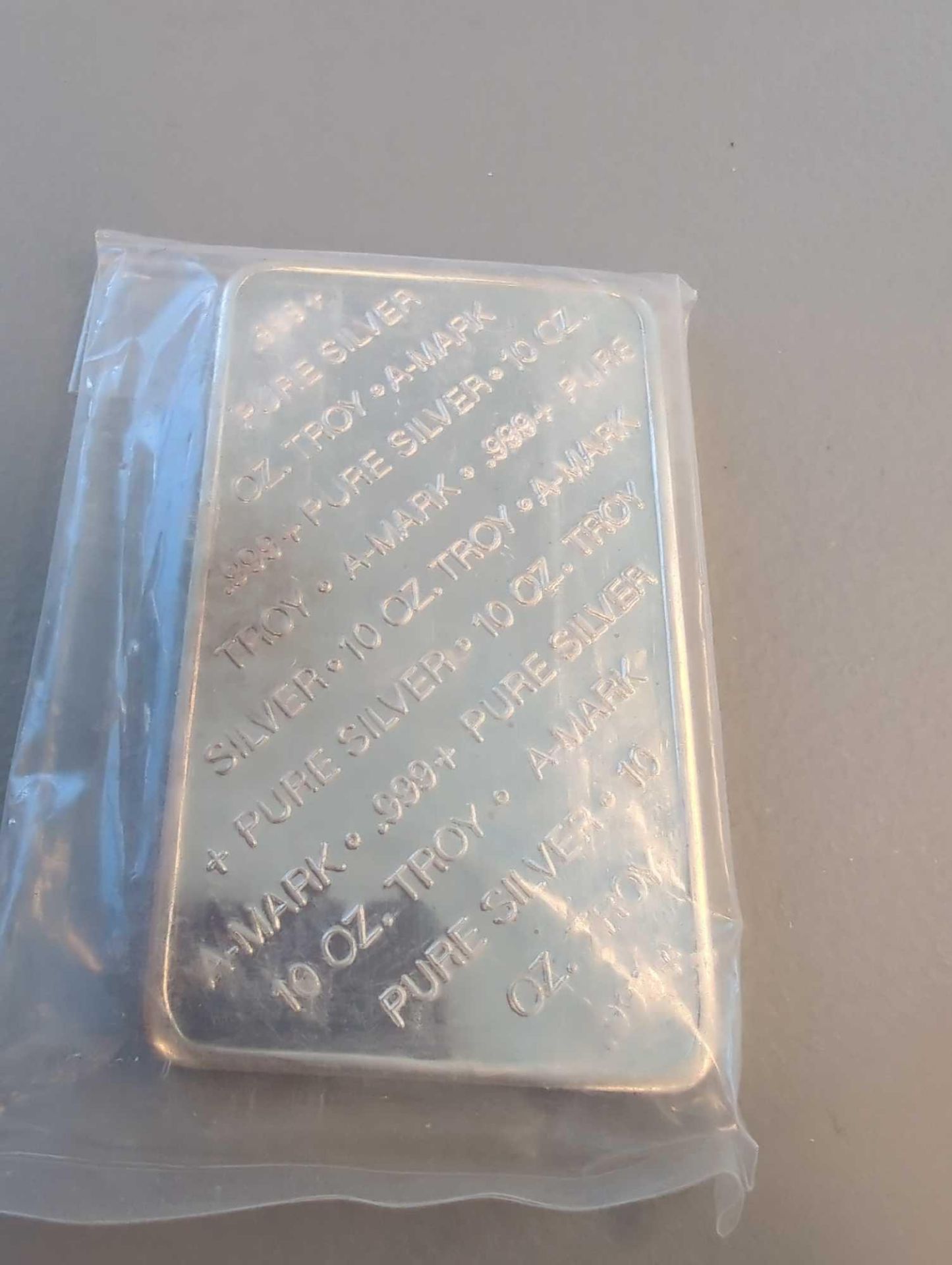 10 oz. vintage a mark silver bar - Image 2 of 2