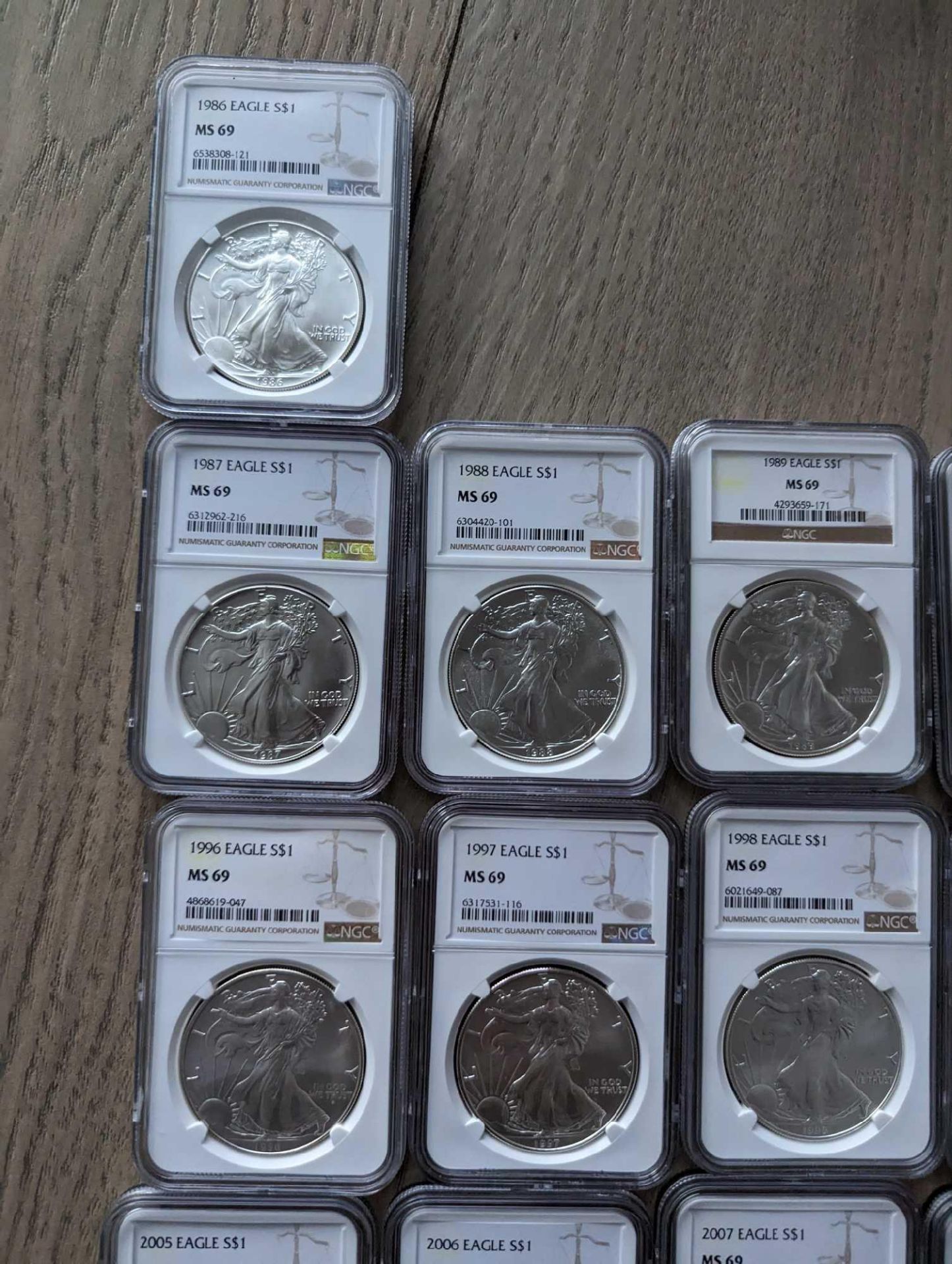 1986 to 2022. complete silver eagle PCGS set in boxes (37 eagles in sequential order) - Image 2 of 22