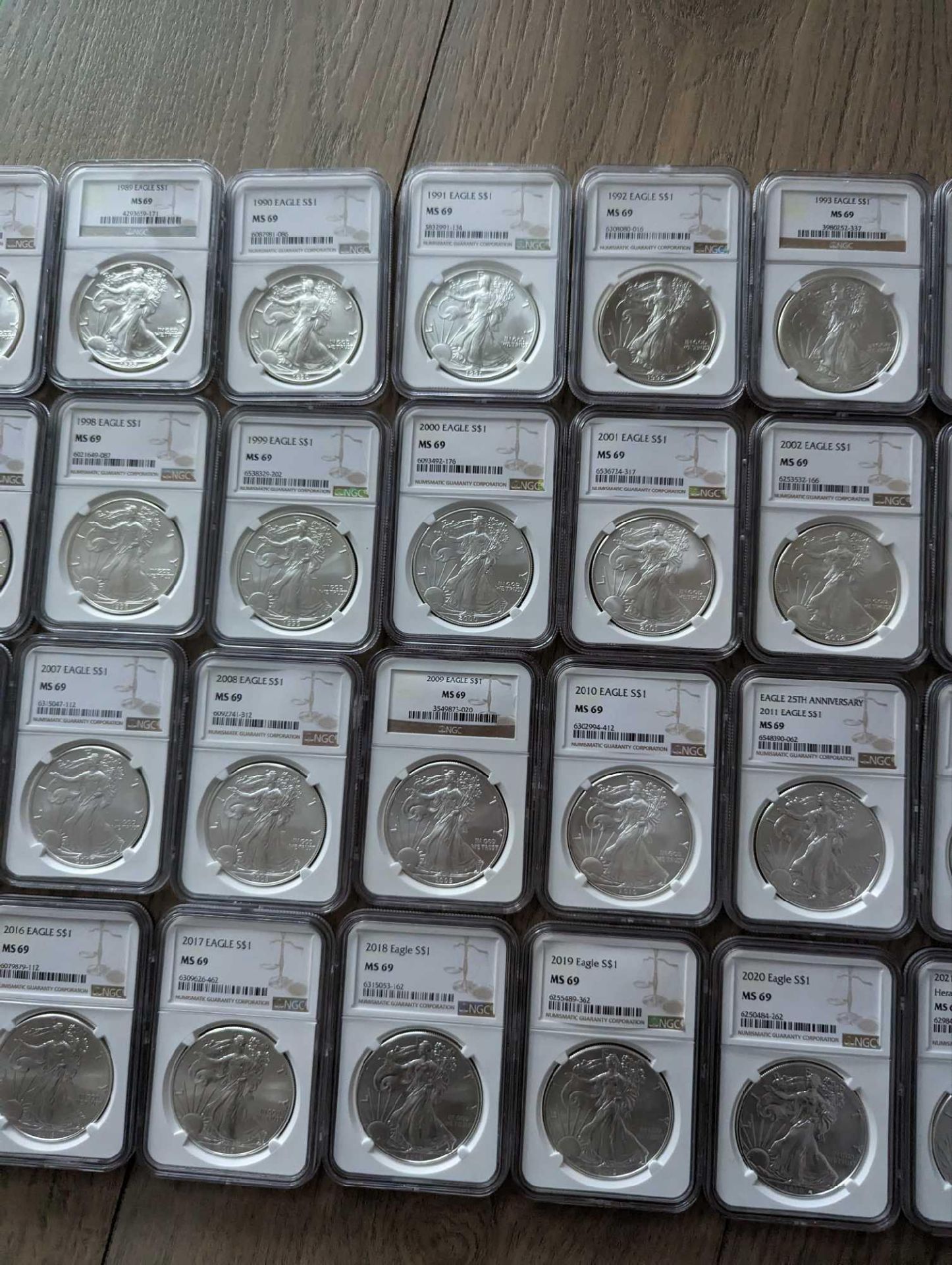 1986 to 2022. complete silver eagle PCGS set in boxes (37 eagles in sequential order) - Image 7 of 22