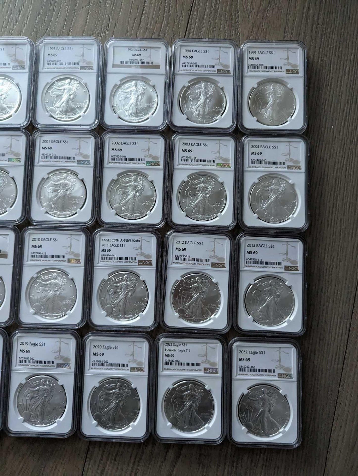 1986 to 2022. complete silver eagle PCGS set in boxes (37 eagles in sequential order) - Image 10 of 22