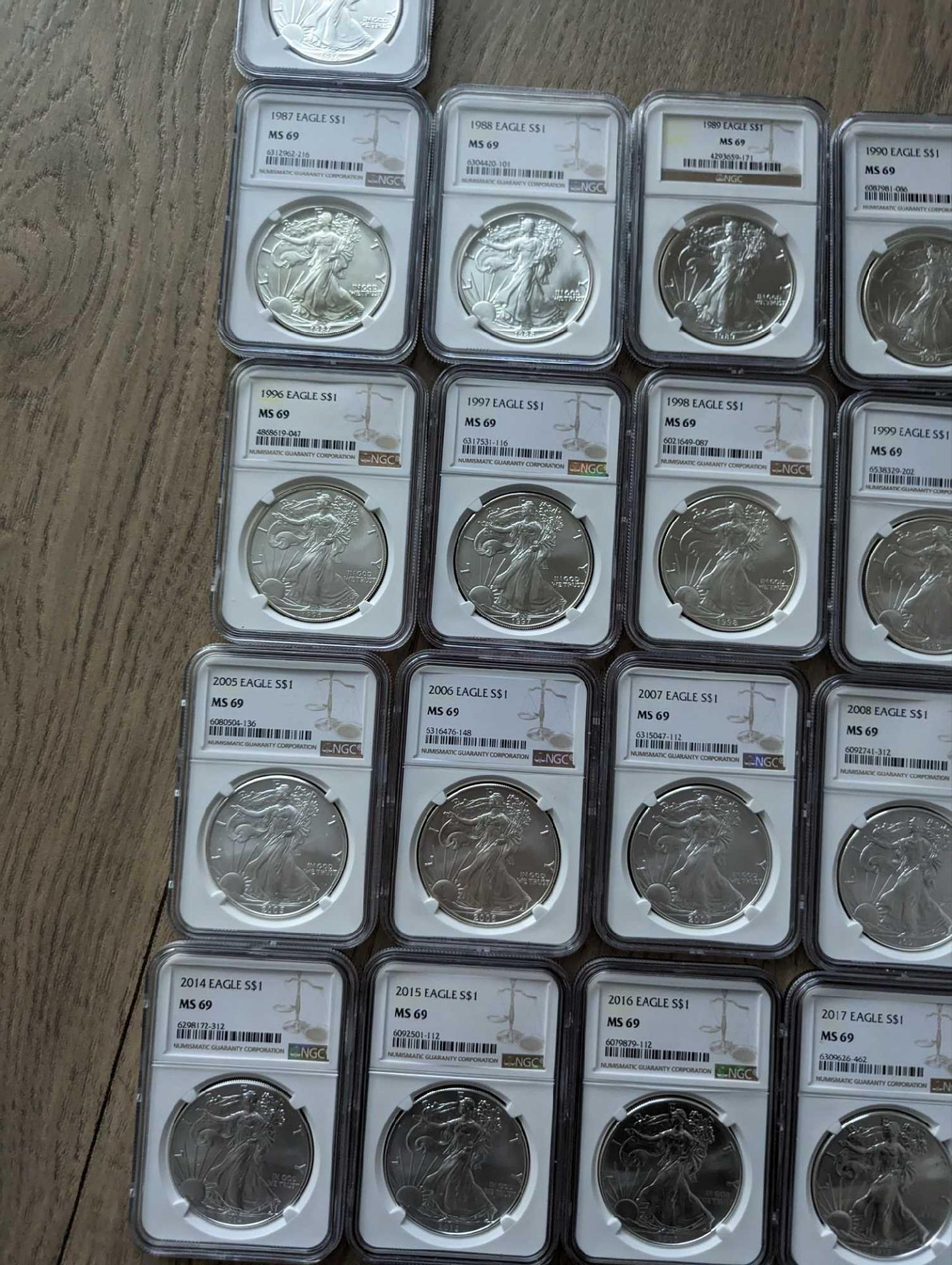 1986 to 2022. complete silver eagle PCGS set in boxes (37 eagles in sequential order) - Image 8 of 22