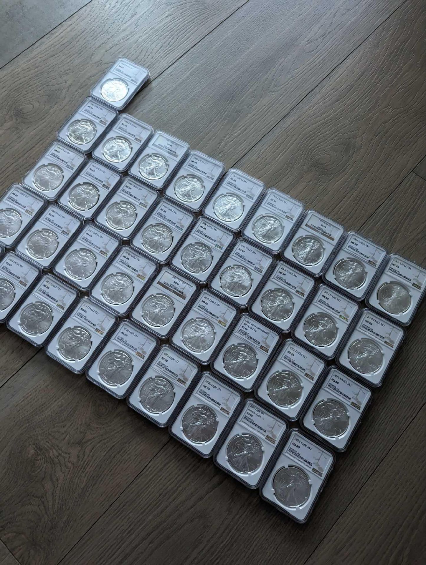 1986 to 2022. complete silver eagle PCGS set in boxes (37 eagles in sequential order) - Image 9 of 22