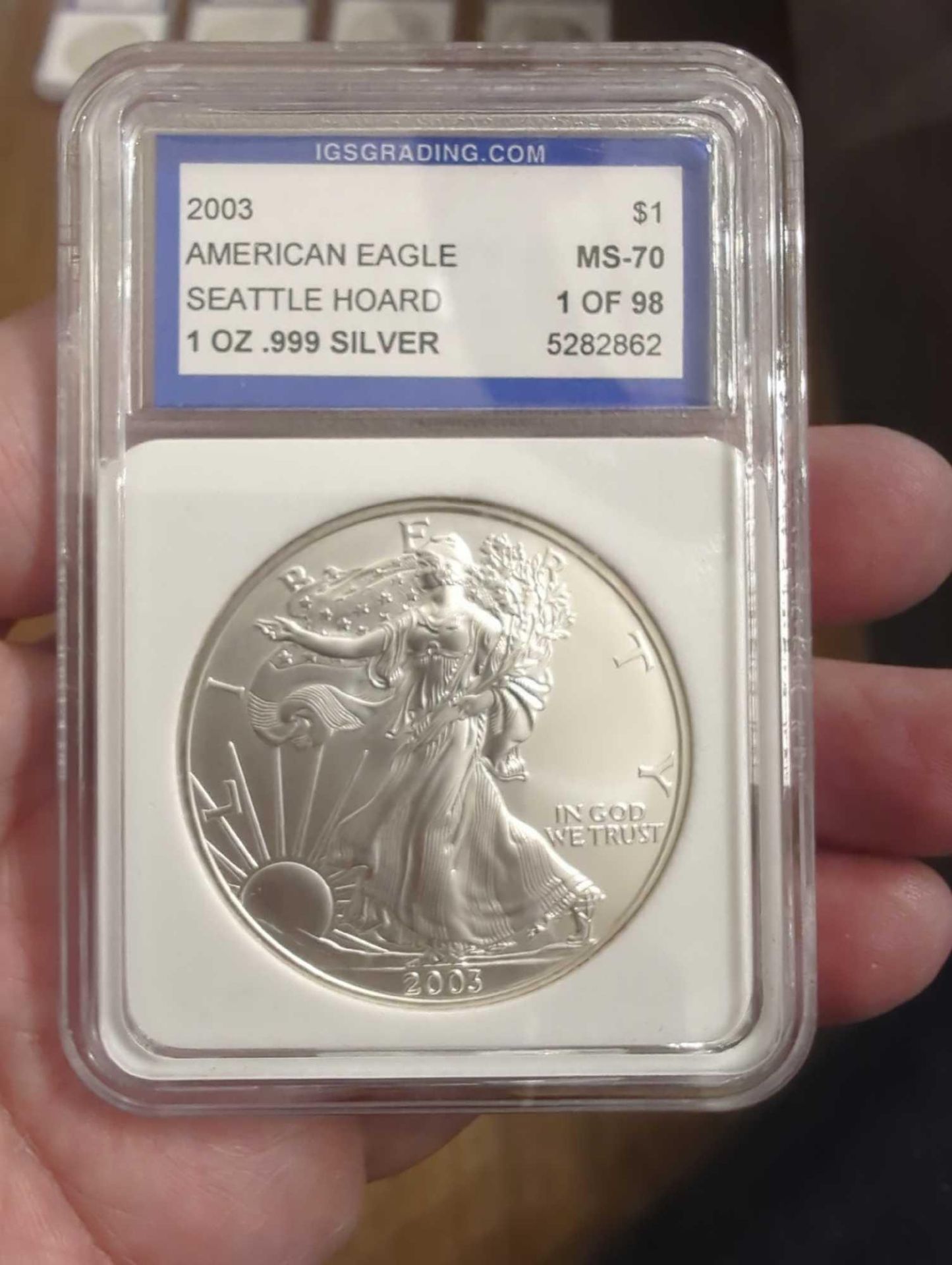 2003 American Silver Eagle MS70 - Image 2 of 3