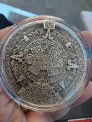 2022 South Korea 2-oz Silver Aztec Sun Stone High Relief Stacker Medal w/Antique Finish