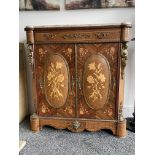 Early 20th C Louis XVI style marble topped marquet