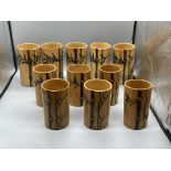 Vintage Japanese Bamboo Wood Cups Set of 5 Large a