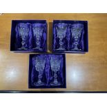 Three Boxed Edinburgh Crystal Wine Glasses