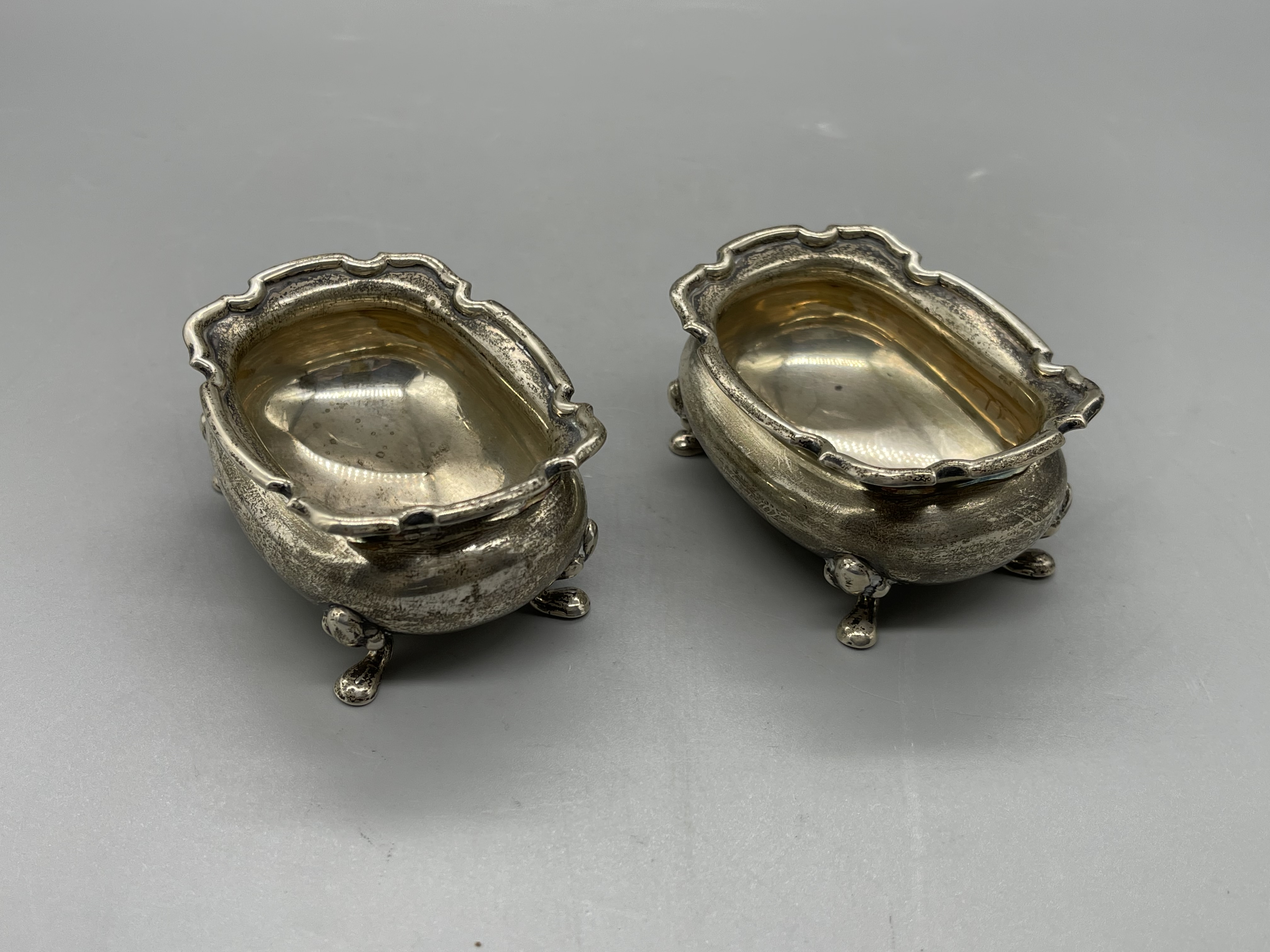 Pair of Solid Silver Hallmarked Mustard Pots. Tota - Image 6 of 7