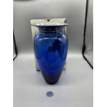 Boxed Royal Copenhagen Blue Large Saturn Vase