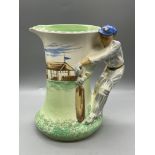 Burleigh Ware Art Deco Cricketer Jug