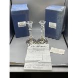 Pair of HM Silver Broadway & Co Candle Sticks. Box