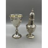 HM Silver Goblet and HM Silver Sugar Sifter. Grea