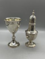 HM Silver Goblet and HM Silver Sugar Sifter. Grea