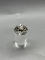 Diamond Stone 18ct Gold and Platinum Ring