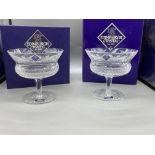 Two Edinburgh Cut Crystal Etched Thistle Pattern P