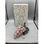 Vintage Handmade Rose Quartz Grape Cluster with Da