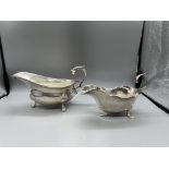 Pair of HM Silver Sauce Boats. Heavy solid silver
