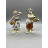 Two German Sitzendorf Figurines from Four Seasons