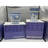 Boxed Wedgewood - Jasper (Pale Blue) Bacchus Vase,