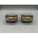 Pair of Solid Silver Hallmarked Mustard Pots. Tota