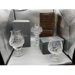 Boxed Waterford Crystal Hurricane Lamp Candle Hold