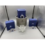 Boxed Swarovski Crystal Lily Candle Holder, Boxed