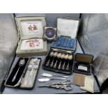 Assorted items to include HM Silver Hallmarked Sma