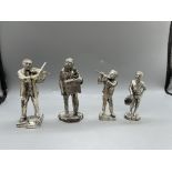 Four Beautifully Detailed Silver Plate Figures