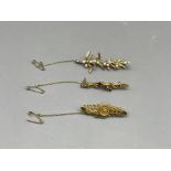 Three 9ct Gold Antique Brooches