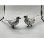 A Pair of Exquisite Silver Table Pheasants