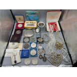 Assorted Dress Jewellery to include Coins, Pearls