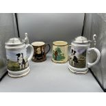 Assortment of Four Collectable Tankards. Good cond