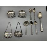 Assorted Silver to include pair of HM Silver Musta