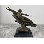 Bronze - Wave Erotic Nymph, signed Charles Louchet