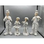 Four White Porcelain Figurines
