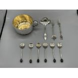 Assortment of HM Silver Items to include cup, Fork