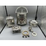 Assorted HM Silver Items to include Tea Caddy and