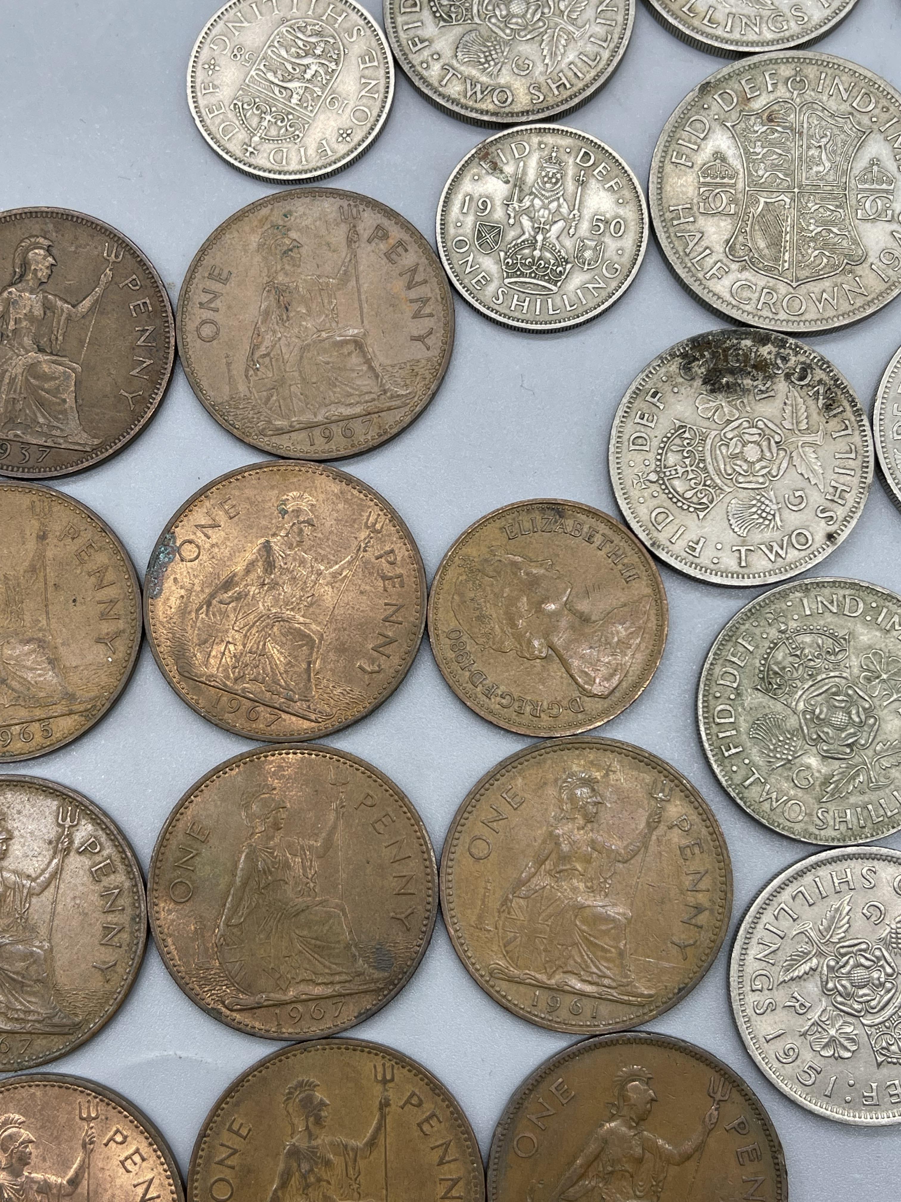 Quantity of Pre-Decimal coins to include Silver Ha - Image 18 of 25