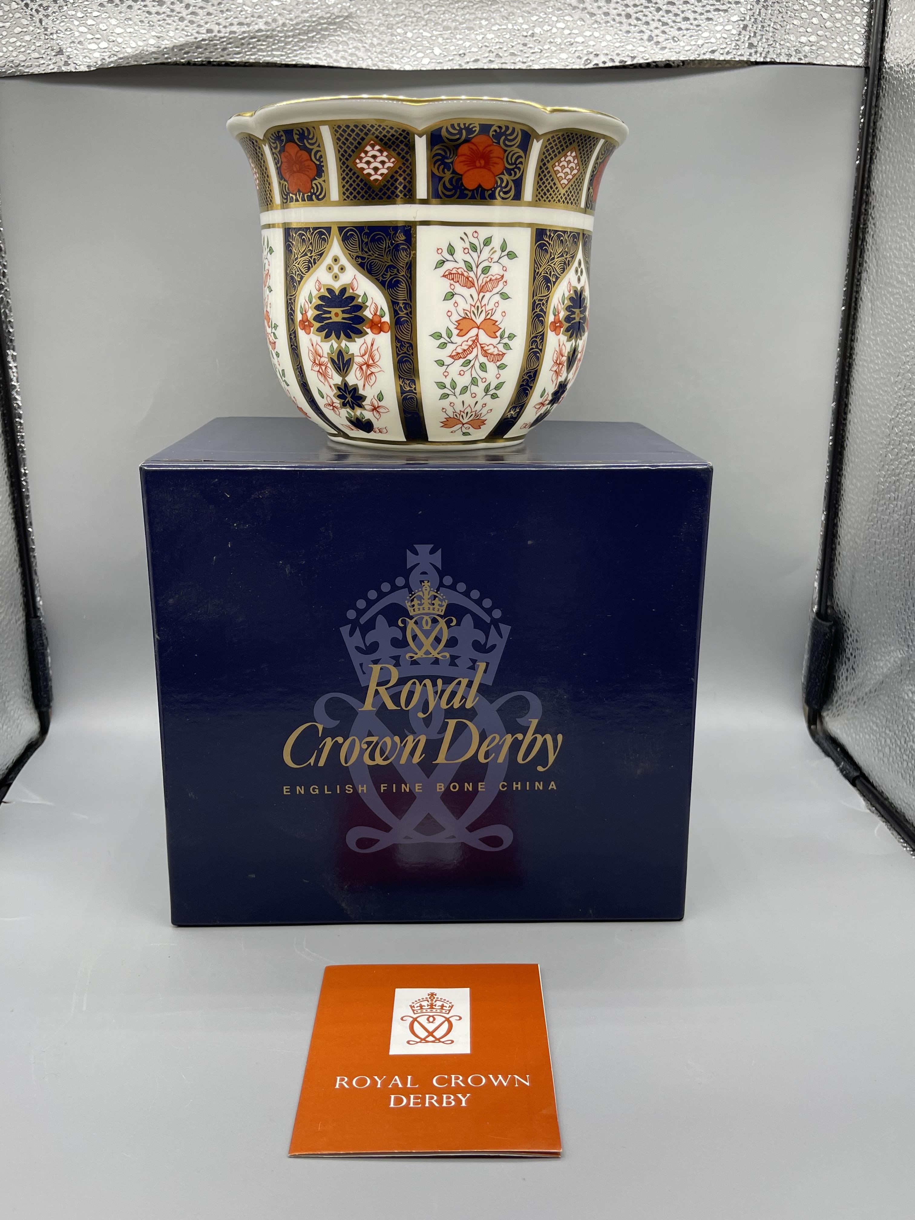 Boxed Royal Crown Derby - Old Imari Gardenia Plant - Image 11 of 11
