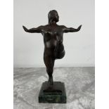 Bronze - Nude Ballerina, signed F.Preiss, on marbl