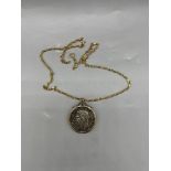 Canadian 1951 Dollar Coin on 9ct gold chain.