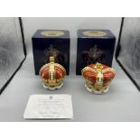 Boxed Royal Crown Derby - Queen mother 100th Birth