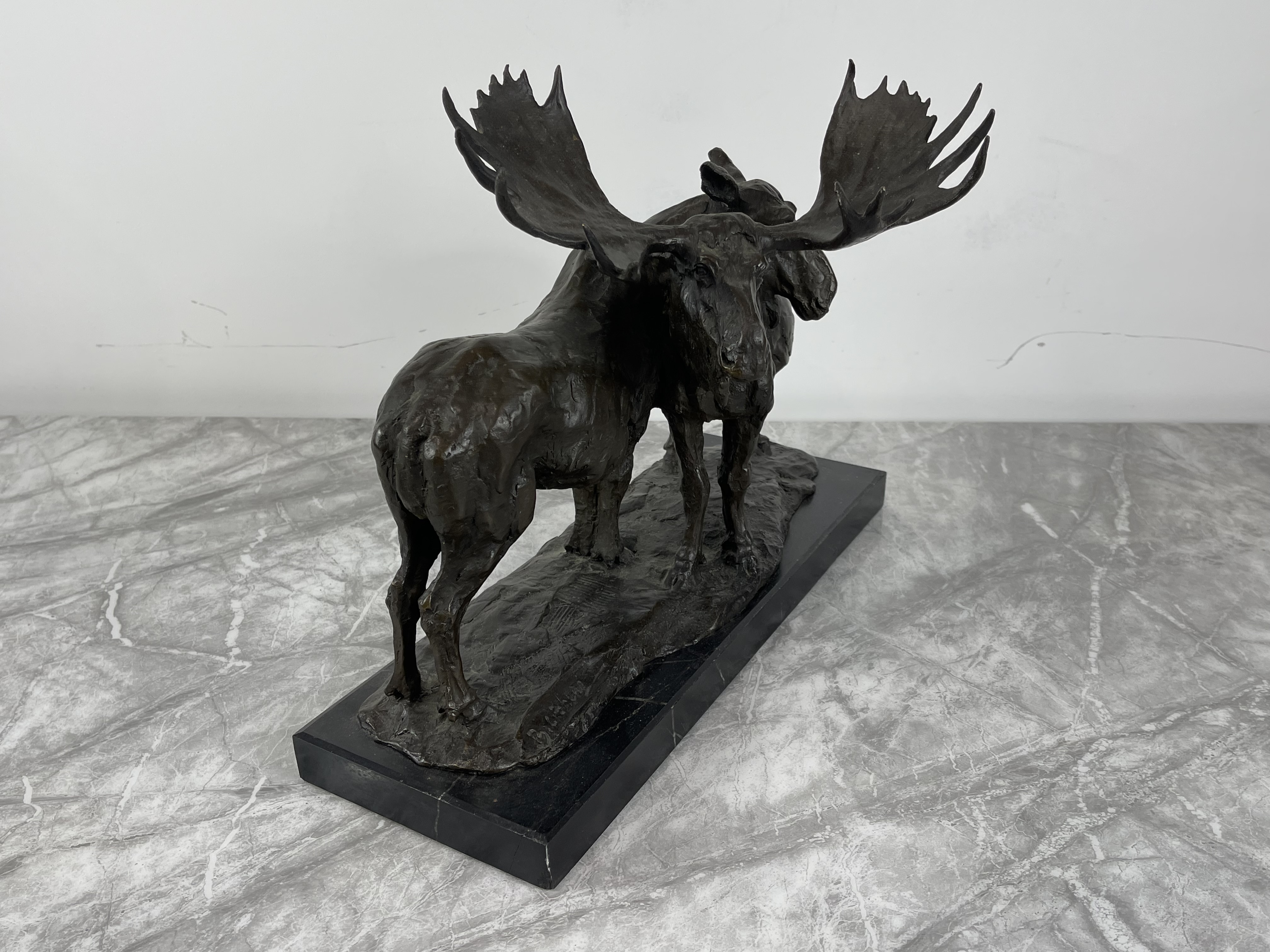 Bronze - Pair of Moose Standing, signed B.C.King, - Image 4 of 20