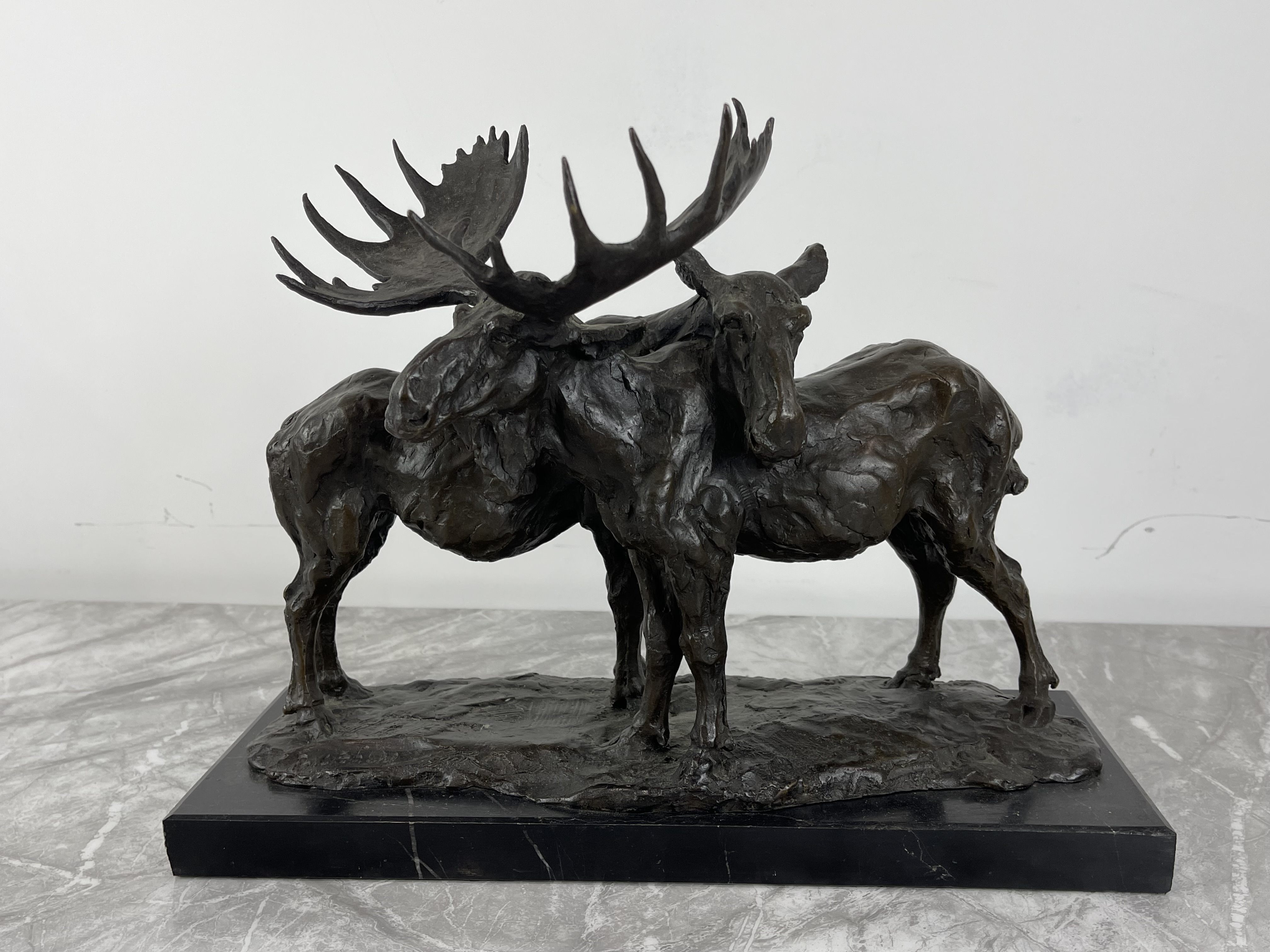 Bronze - Pair of Moose Standing, signed B.C.King, - Image 2 of 20