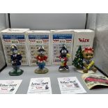 Four Boxed Wade Figurines to include Arthur Hare -