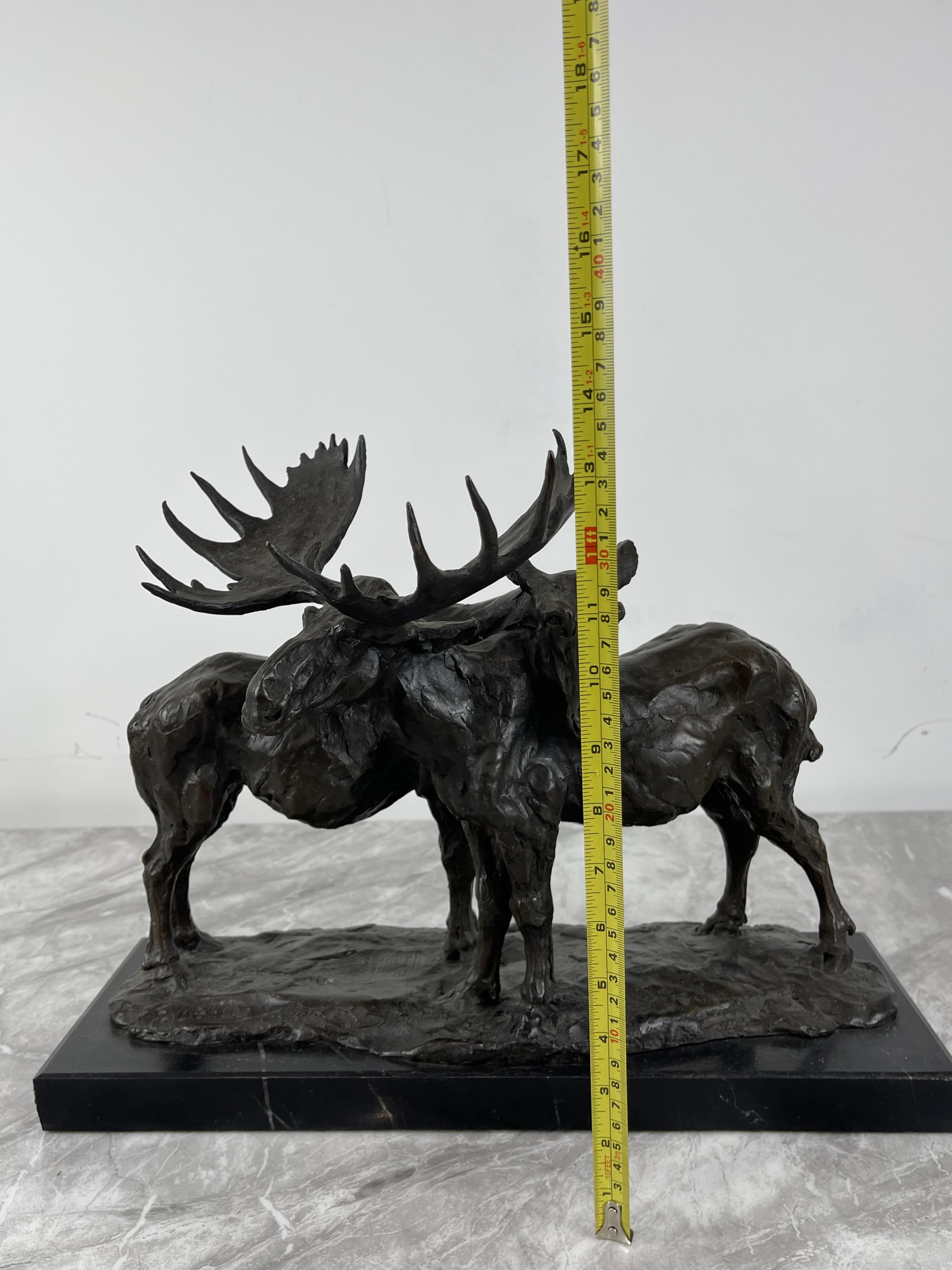 Bronze - Pair of Moose Standing, signed B.C.King, - Image 19 of 20