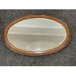 Vintage Mahogany Large Oval Mirror.